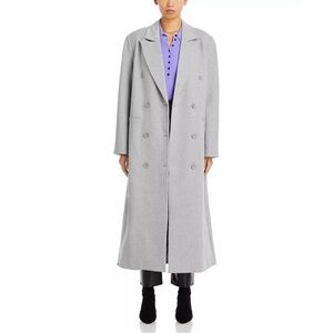 Good American Grey Long Double Breasted Lined Trench Jacket, NWOT, Small